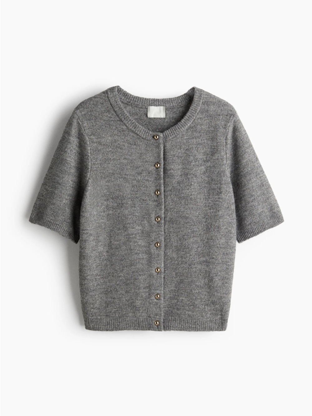 H&M Women's Heather Gray Button-Up Knit Cardigan